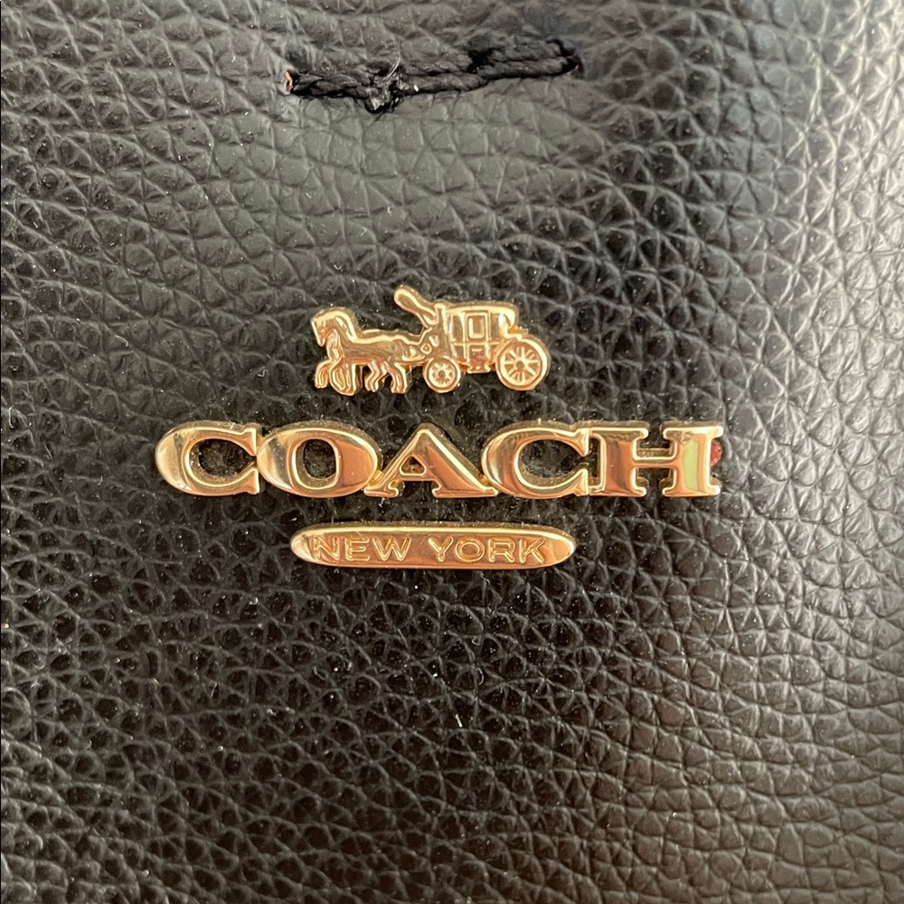 Coach Black Crossbody Bucket Bag with Gold Accents - Picture 2 of 7